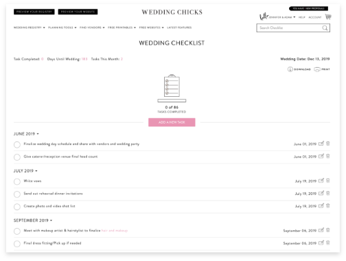 All in one customizable wedding checklist